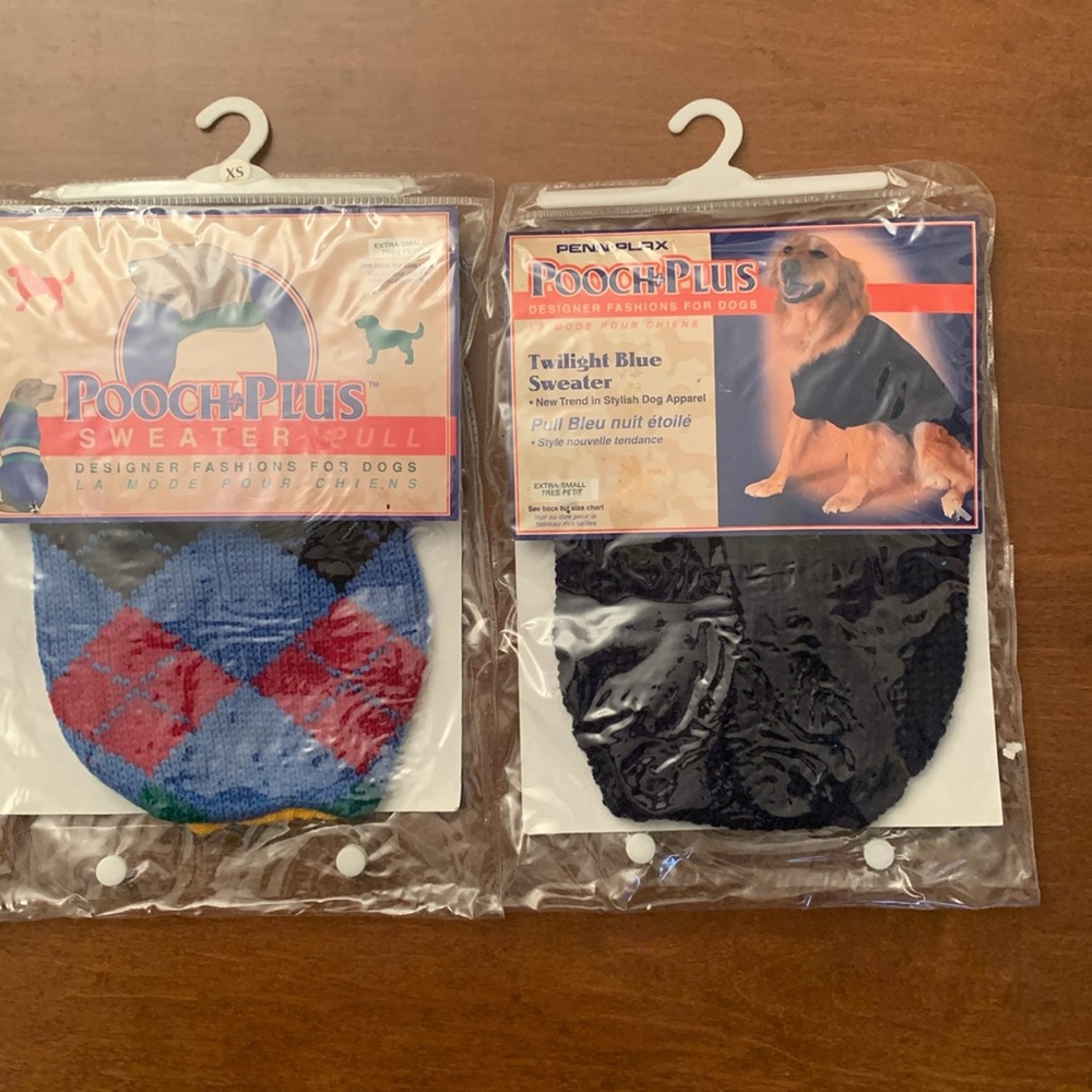 Pooch Plus Dog Sweater, Size Extra Small, 2 Pack